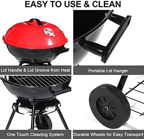 Charcoal Barbecue Grill, Barbecue Smoker Grill For Outdoor Cooking Camping, Heat Control Round BBQ Kettle, Portable Picnic Oven, Foldable Kebab Stove, Football Style BBQ Grill And Oven With Moving Stand, Trolley Grill Kettle Charcoal Barbecue Grill, Barbecue Smoker Grill For Outdoor Cooking Camping, Heat Control Round BBQ Kettle, Portable Picnic Oven, Foldable Kebab Stove, Football Style BBQ Grill And Oven With Moving Stand, Trolley Grill Kettle